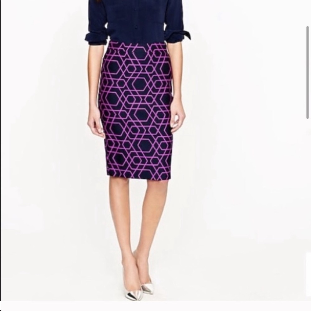J.Crew Blue and Purple Pencil Skirt